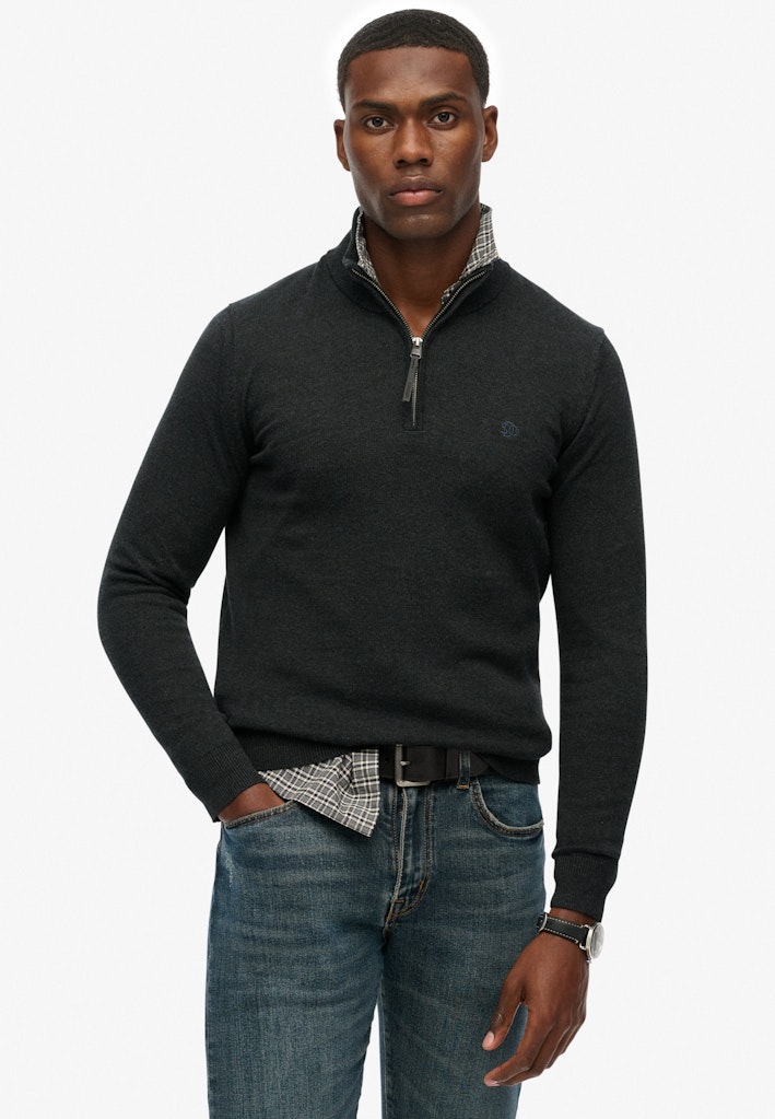 Essentials Cotton Half Zip Jumper