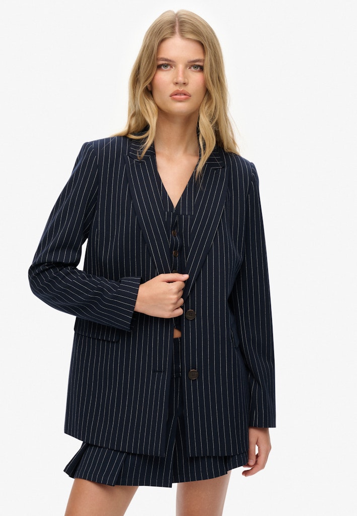 Pinstripe Boyfriend Blazer