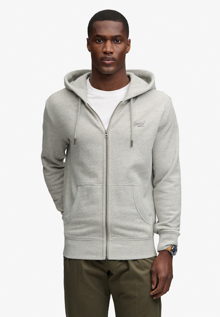 Essential Logo Half Brushed Zip Hoodie