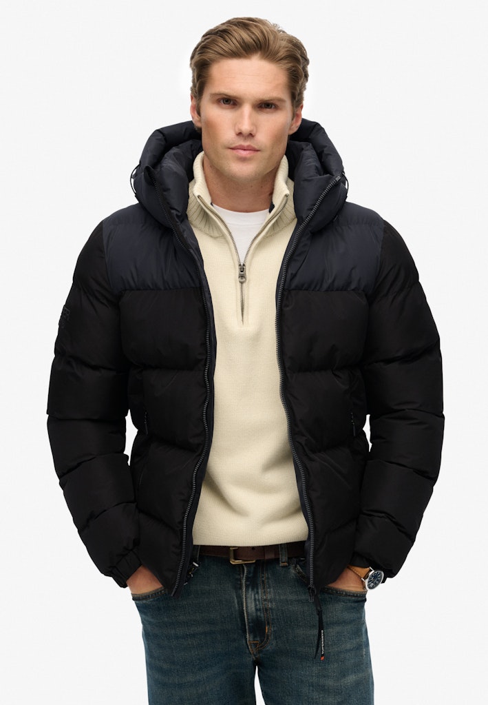 Colourblock Hooded Puffer Jacket