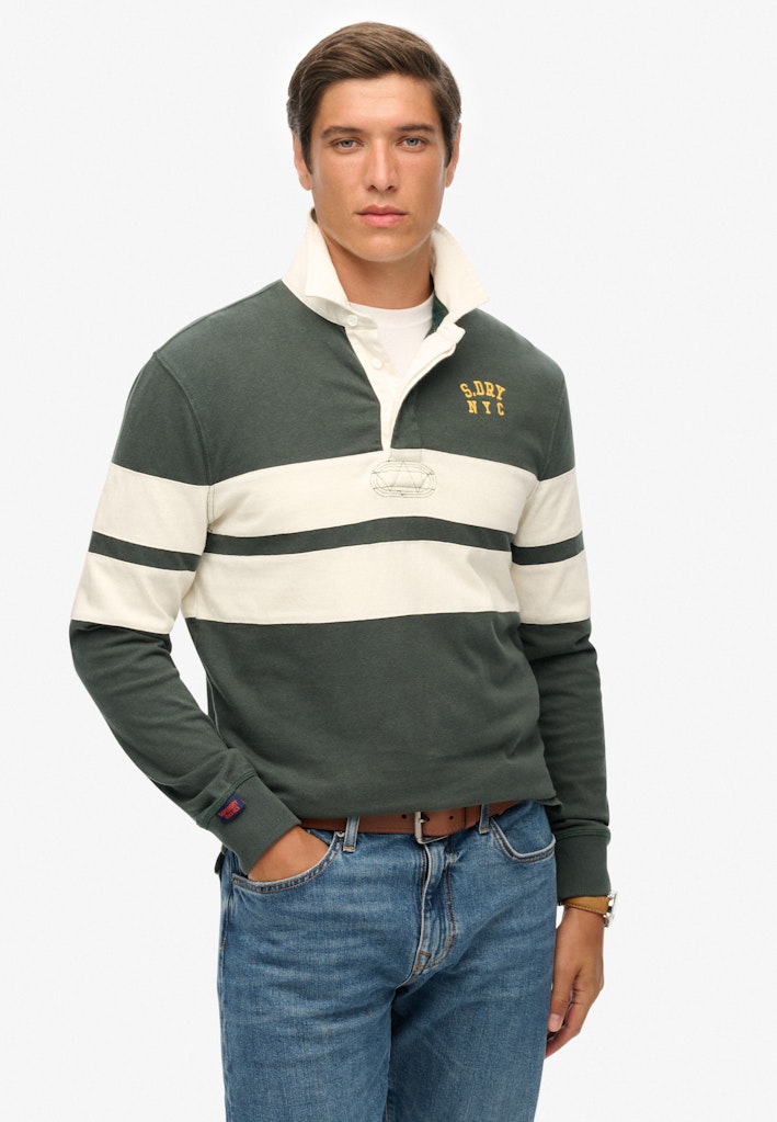 Vintage Athletic Stripe Rugby Top