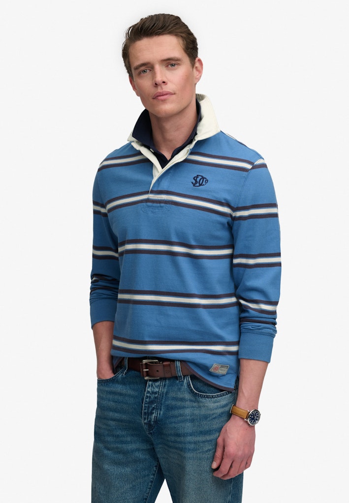 Vintage Athletic Stripe Rugby Top