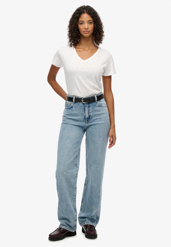 Organic Cotton High Rise Wide Leg Jeans