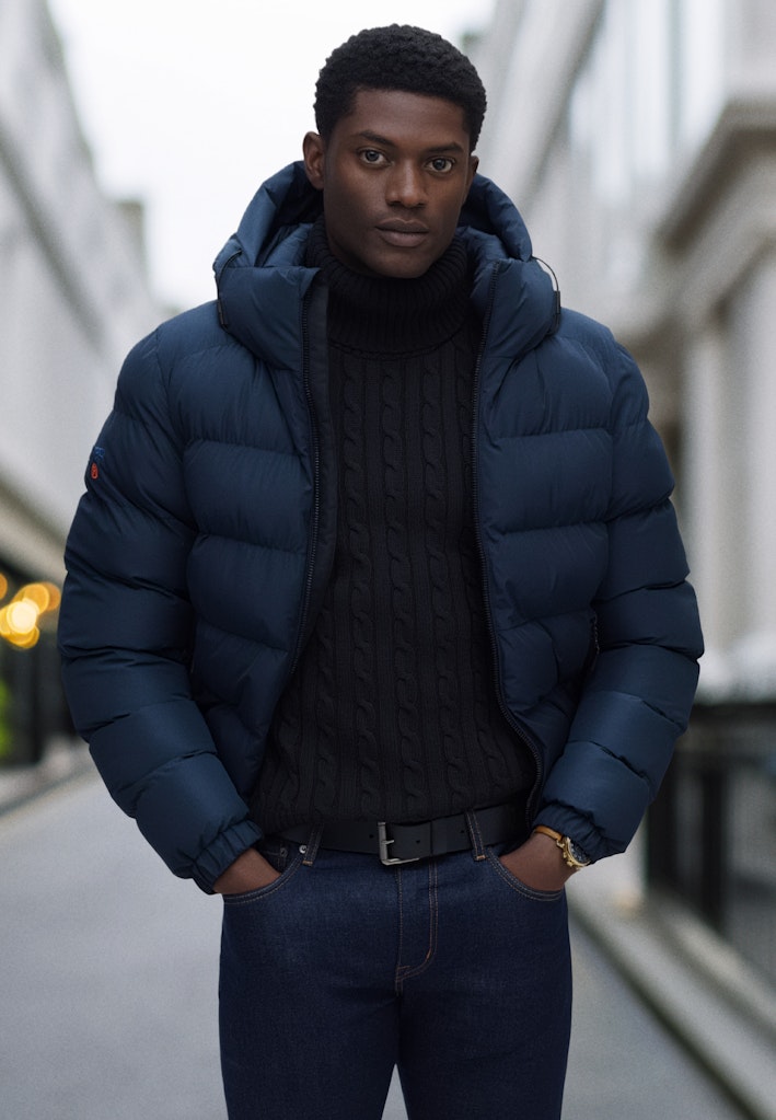 Hooded Sports Puffer Jacket