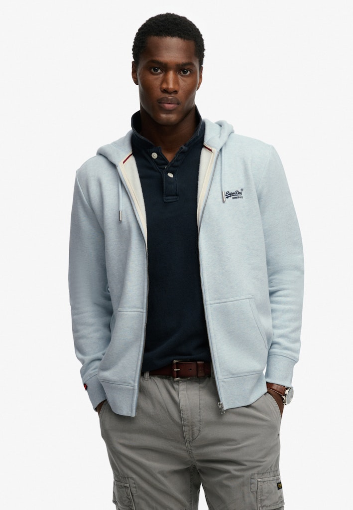 Essential Logo Half Brushed Zip Hoodie