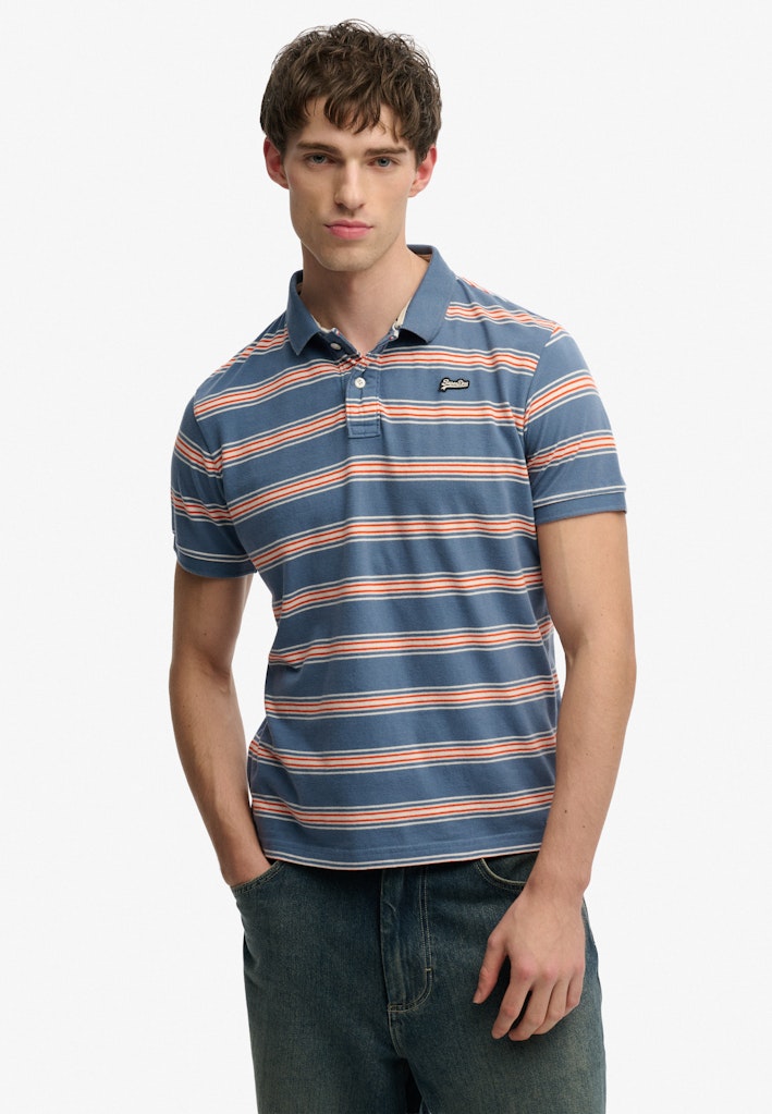 Vintage Stripe Jersey Polo Shirt
