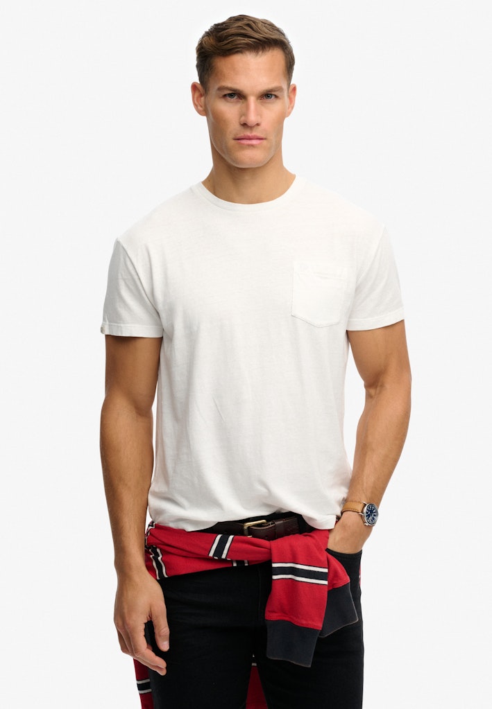 Classic Cotton Linen Pocket T-Shirt