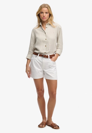 Mid Rise Denim Shorts