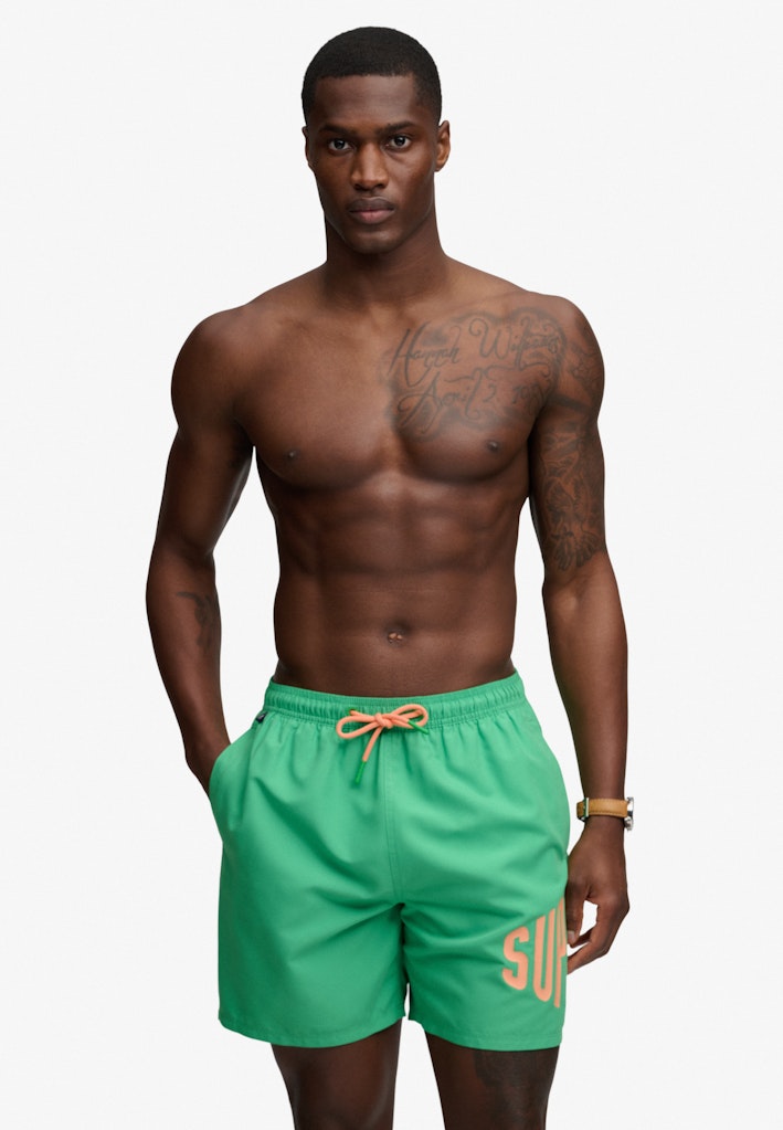 Printed Logo 16-Inch Swim Shorts