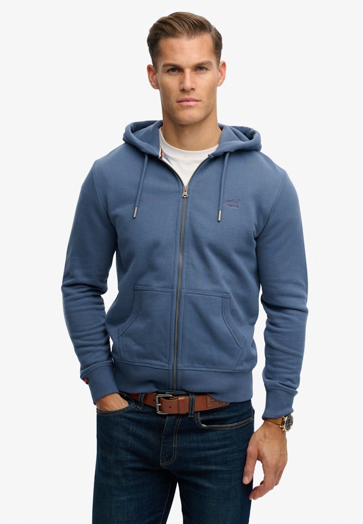 Essential Logo Half Brushed Zip Hoodie