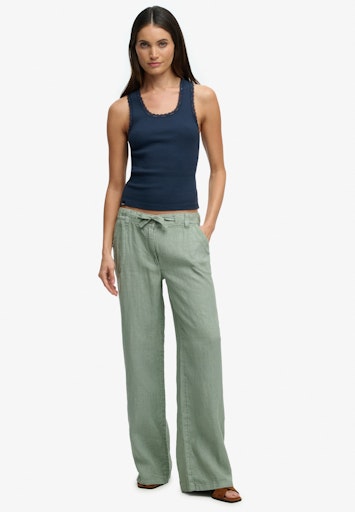 Linen Low Rise Pants