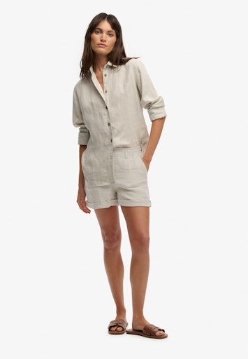 Mid Rise Linen Shorts