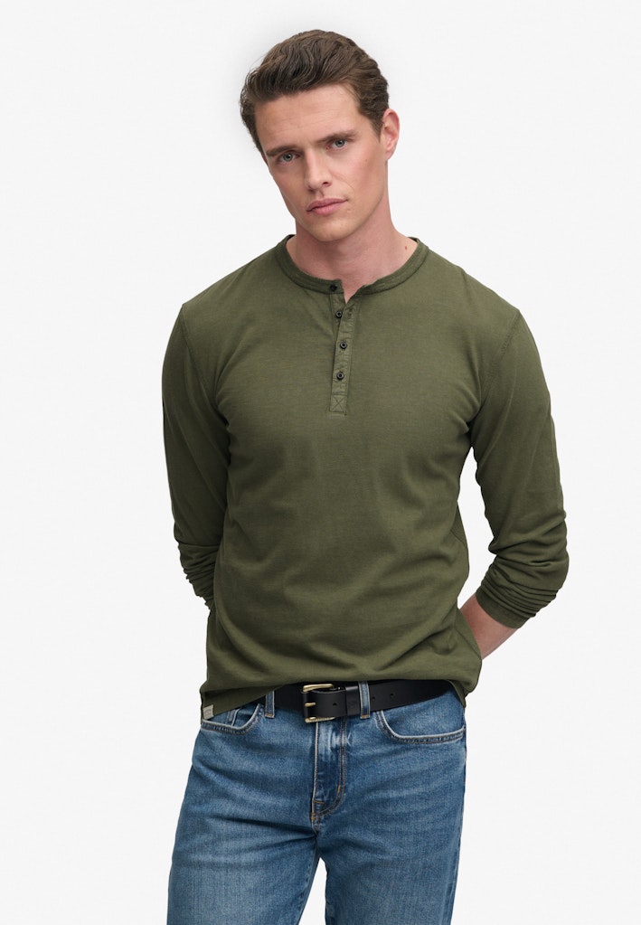 Slub Long Sleeve Jersey Grandad Top