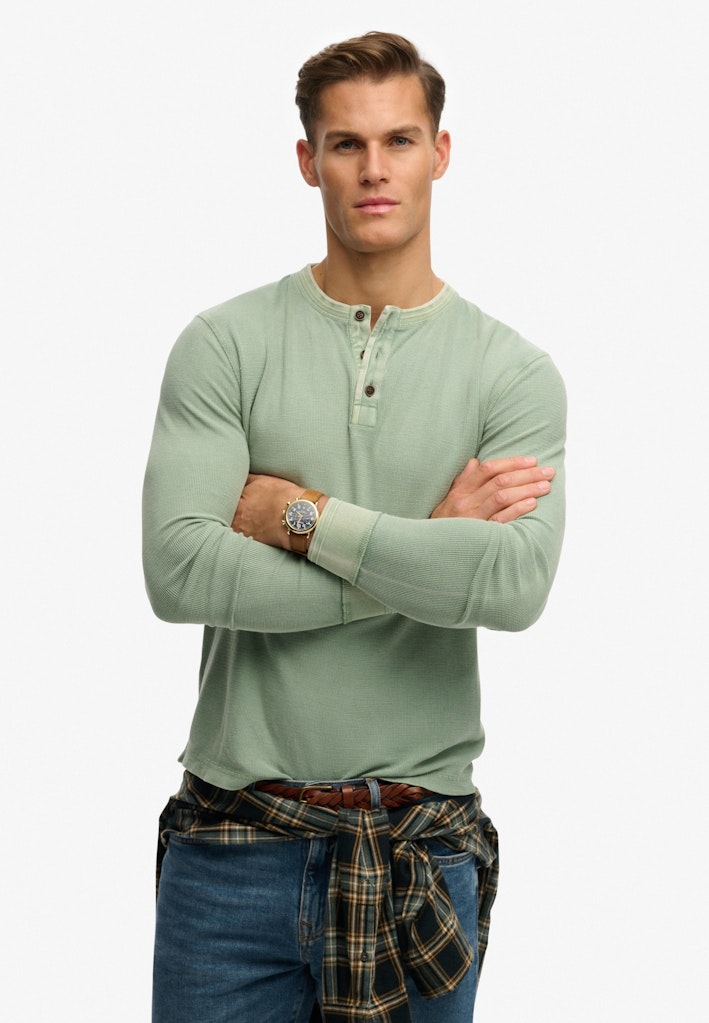 Lightweight Textured Grandad Top