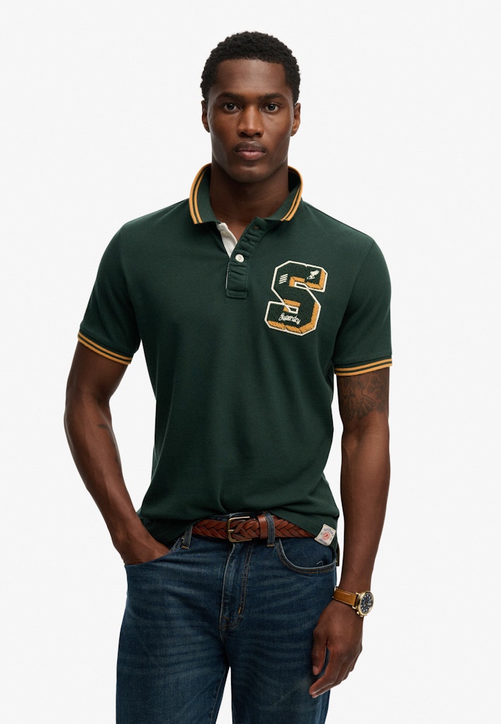 Vintage Athletic Patch Polo Shirt
