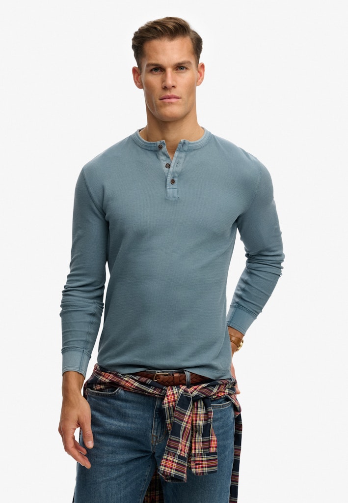 Lightweight Textured Grandad Top