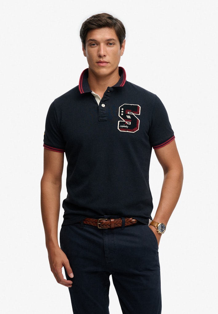 Vintage Athletic Patch Polo Shirt