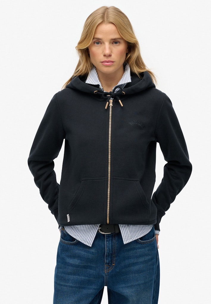 Essential Logo Zip Hoodie Half Brushed