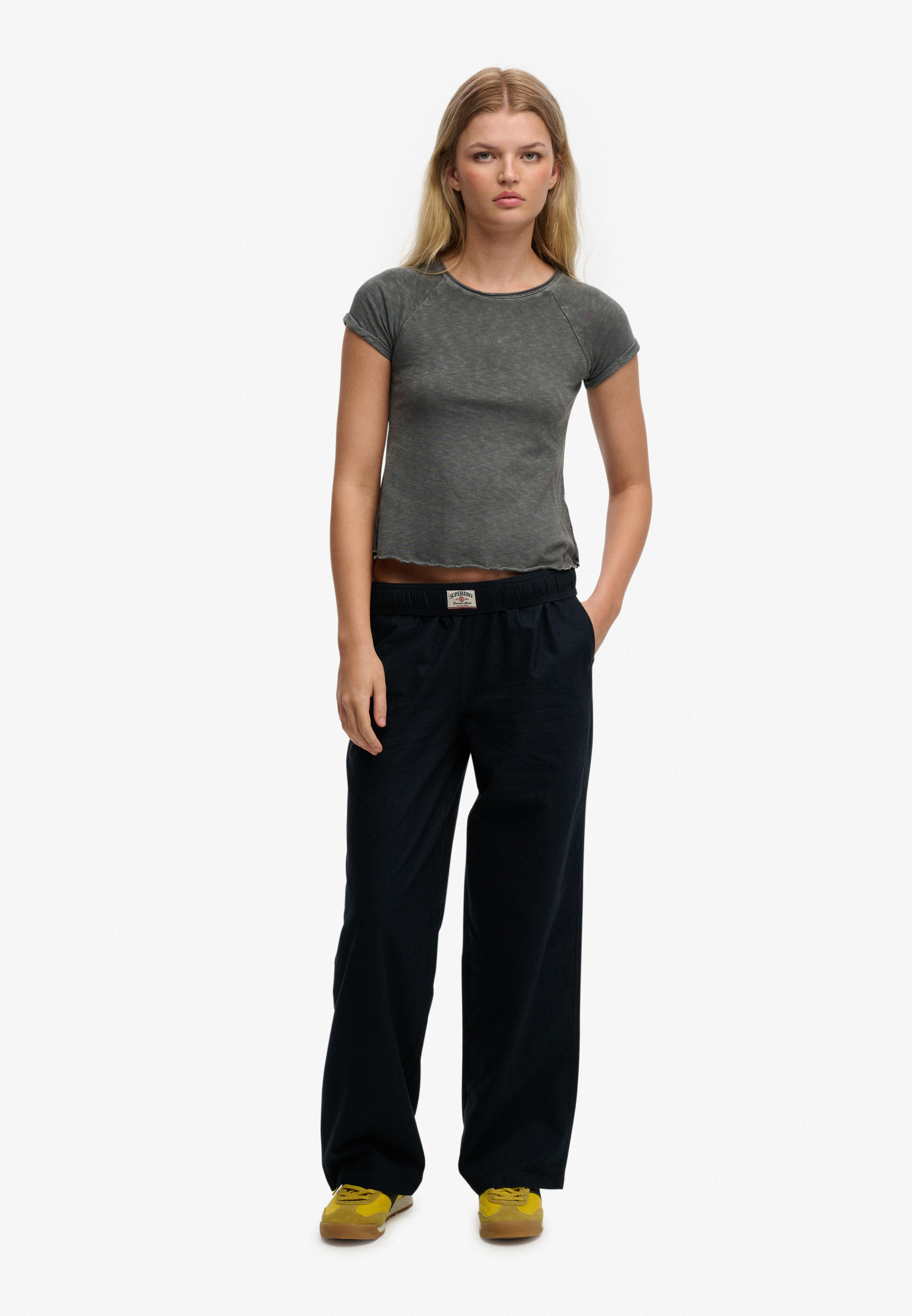 Cotton Linen Elastic Trousers
