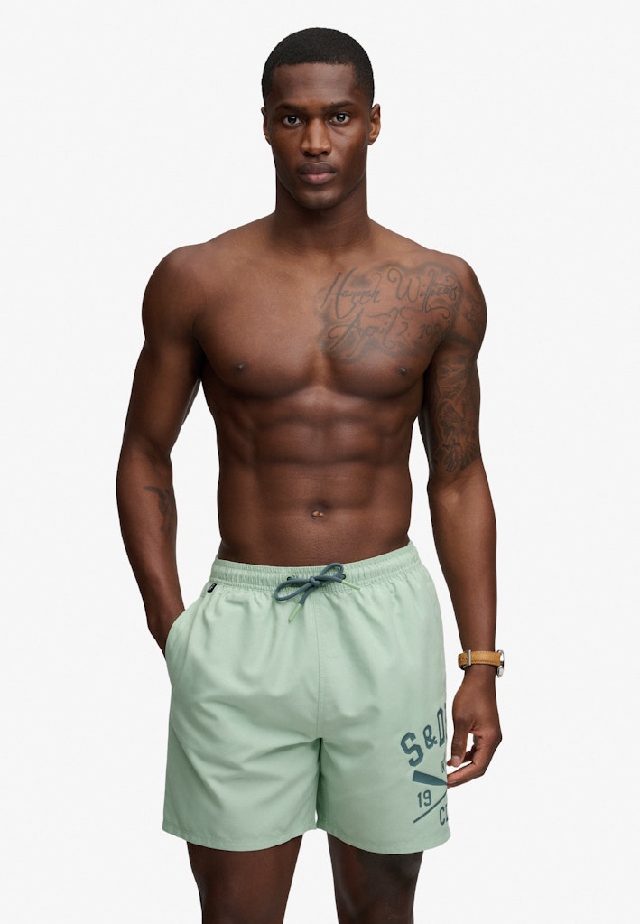 Printed Logo 16-Inch Swim Shorts