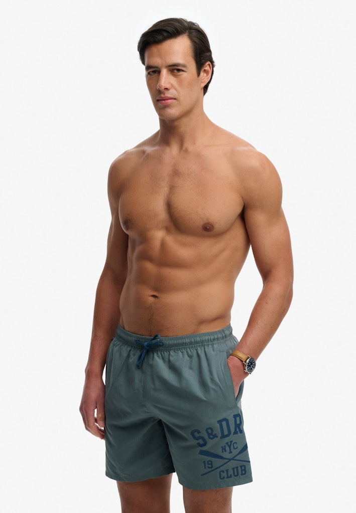 Printed Logo 16-Inch Swim Shorts