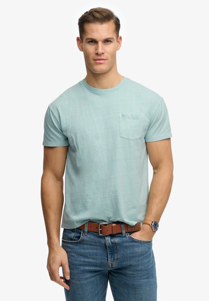 Classic Cotton Linen Pocket T-Shirt