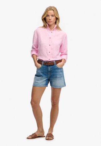Mid Rise Denim Shorts