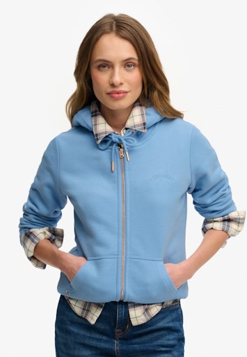 Essential Logo Zip Hoodie Half Brushed