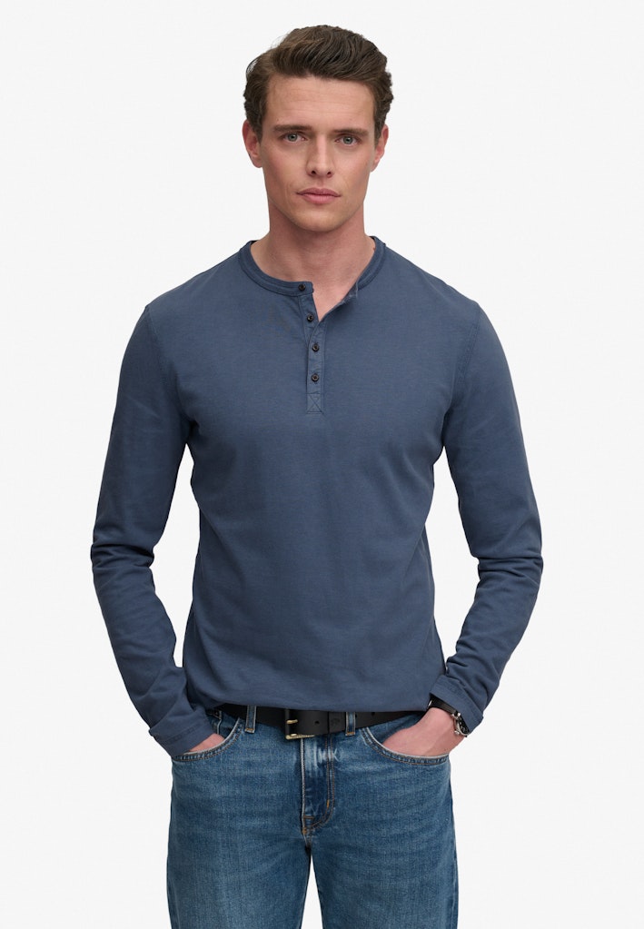 Slub Long Sleeve Jersey Grandad Top