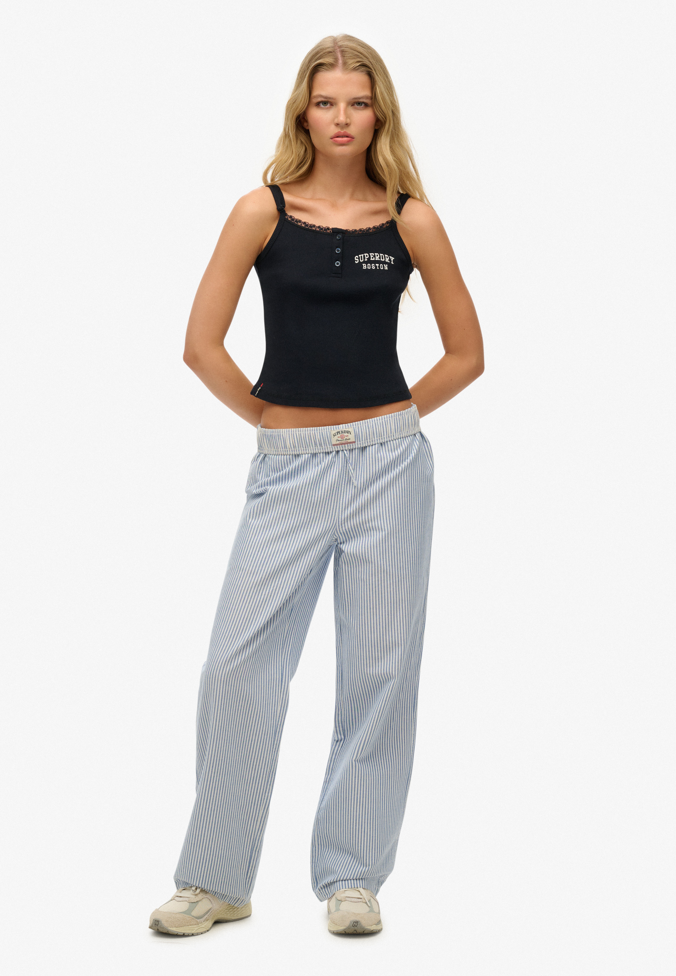 Organic Cotton Stripe Elasticated Trousers