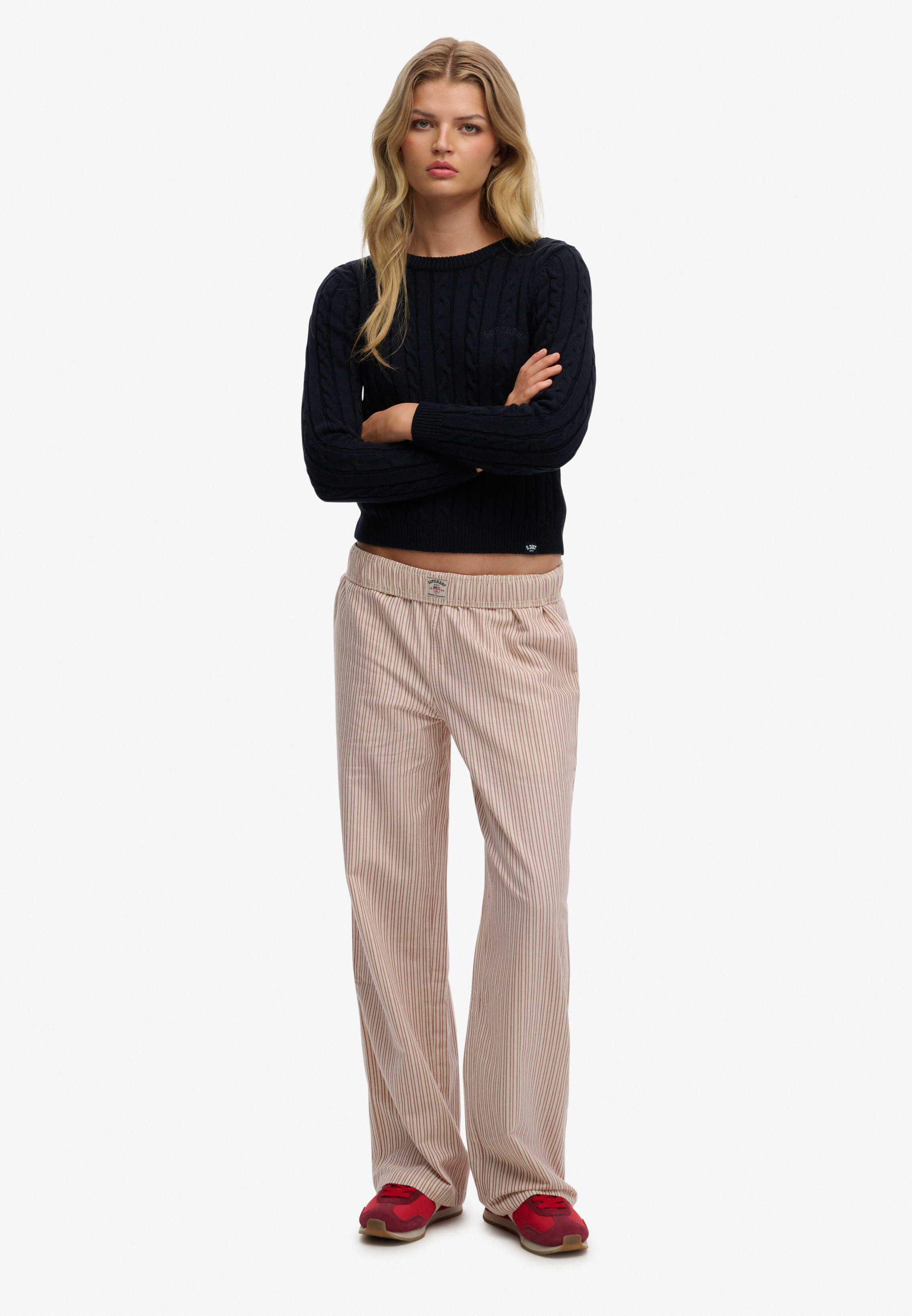 Organic Cotton Stripe Elasticated Trousers