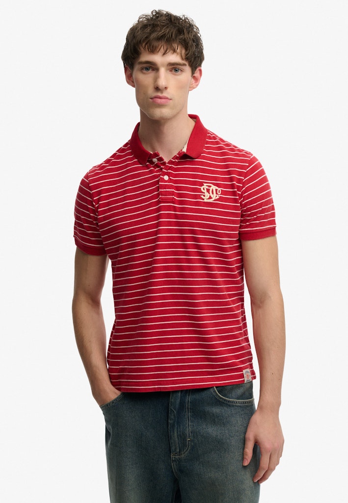 Vintage Stripe Jersey Polo Shirt