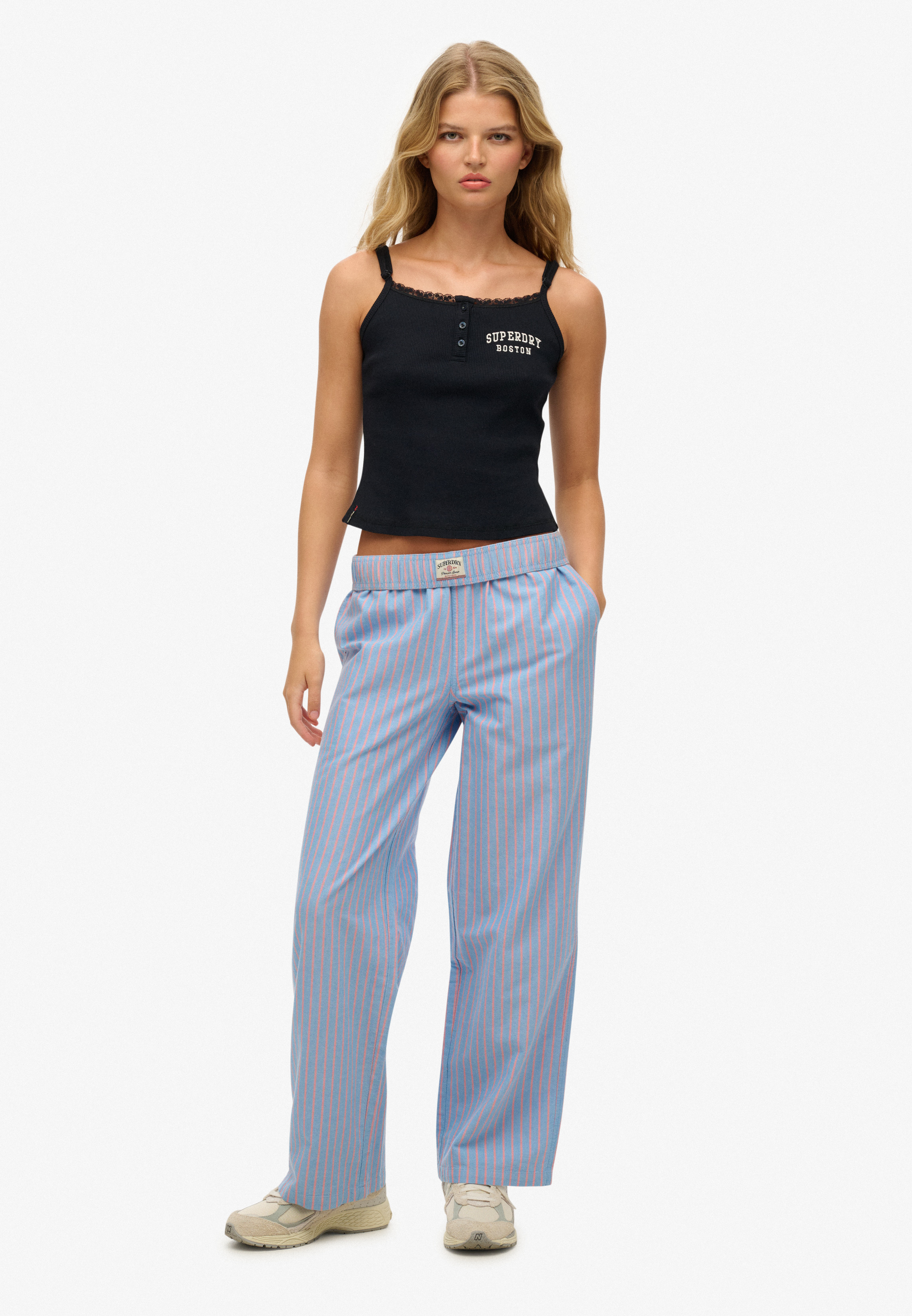 Organic Cotton Stripe Elasticated Trousers