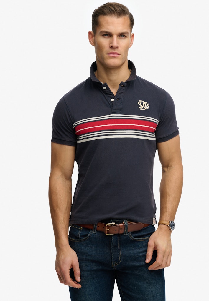Vintage Stripe Jersey Polo Shirt