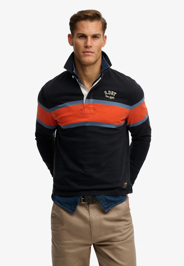 Vintage Athletic Stripe Rugby Top