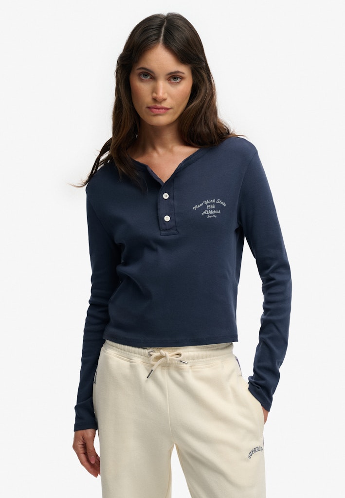 Athletic Essentials Button Down Long Sleeve Top