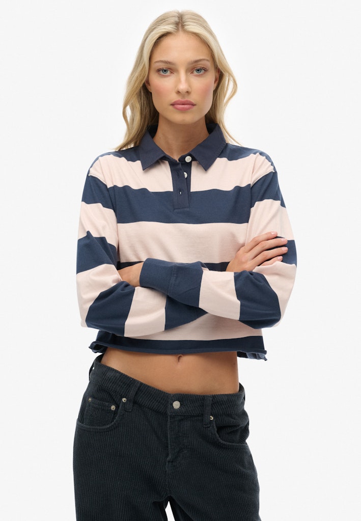 Athletic Essentials Cropped Stripe Rugby Top