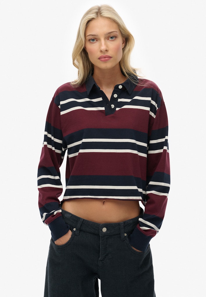 Athletic Essentials Cropped Stripe Rugby Top