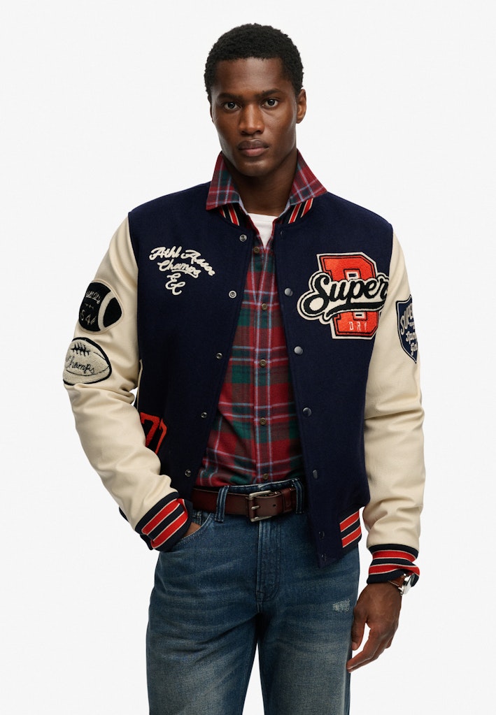 College Patched Varsity Jacket
