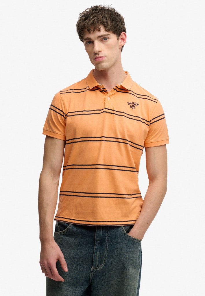 Vintage Stripe Jersey Polo Shirt