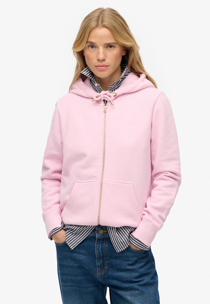 Essential Logo Zip Hoodie Half Brushed