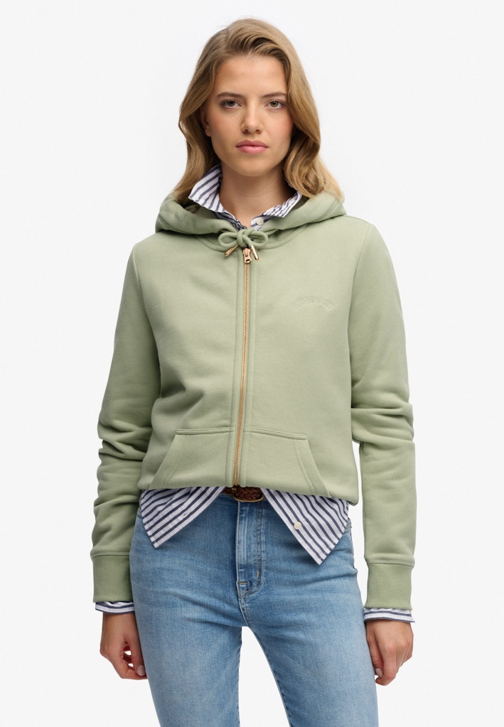 Essential Logo Zip Hoodie Half Brushed