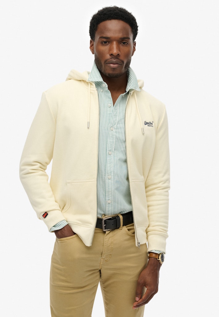 Essential Logo Zip Hoodie Half Brushed